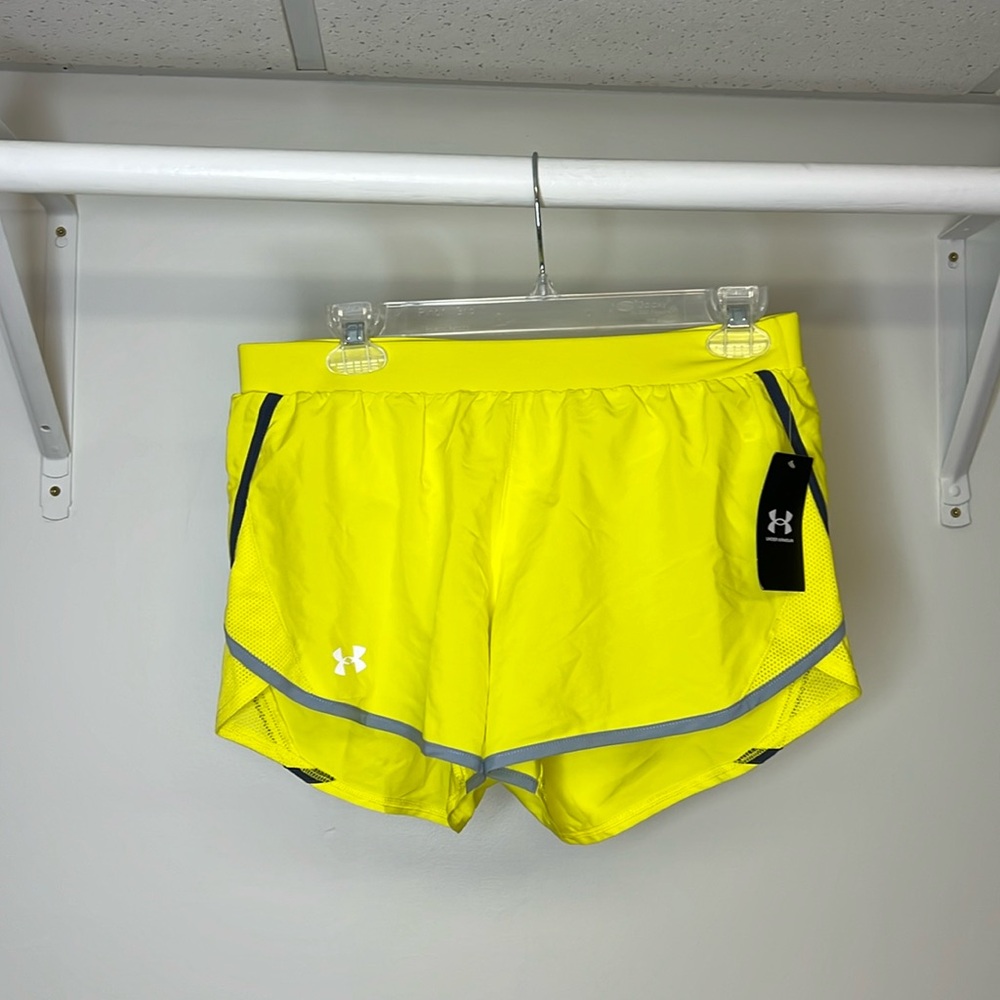 NWT Under Armour Yellow‎ Athletic Shorts- M